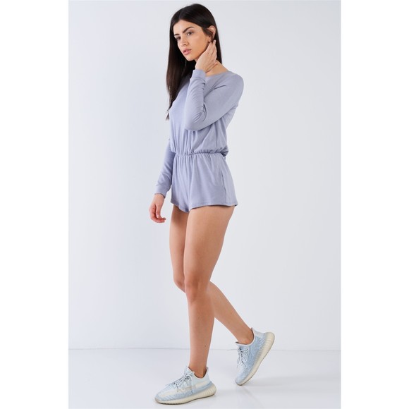 Comfy Tie-back Long Sleeve Romper - Picture 3 of 7